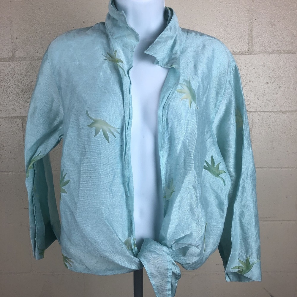 Banana Bay Women’s Wrapped Up Blouse Size XL Teal
